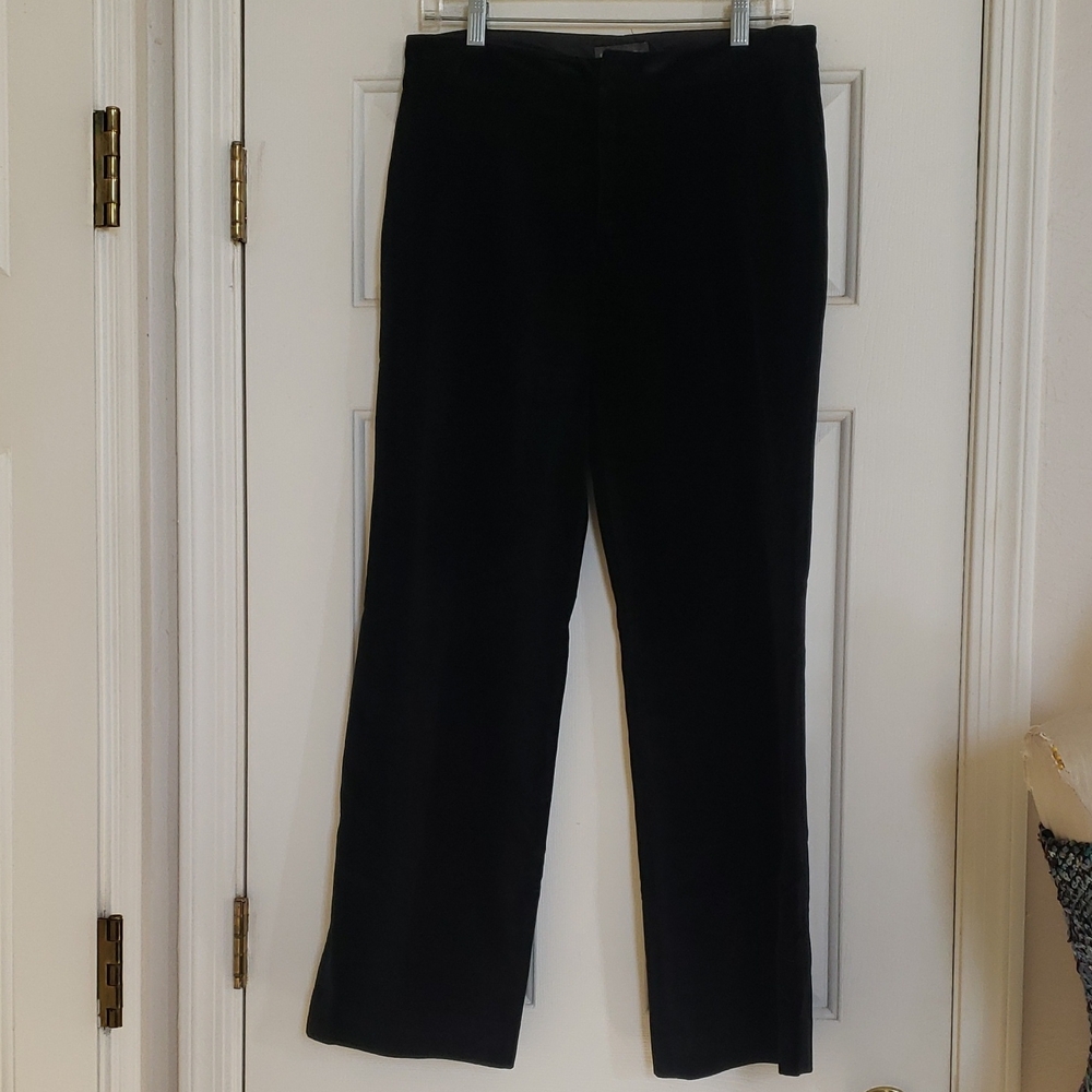BANANA REPUBLIC Black Velvet Straight-Leg Evening Pant High-Rise Trouser 4 - Picture 4 of 10